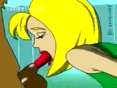 An adorable animated cartoon dog with golden hair blowing out a puppy